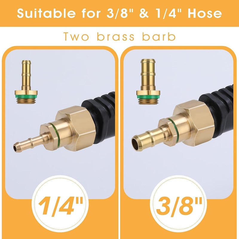 Ryscam 44inch Sprayer Wand, 3/8" & 1/4" Brass Barb Universal Sprayer Wand Replacement, Stainless Steel Sprayer Parts with Shut off Valve & 2 Hose Clamps, Spray Wands for Garden Hose, 1/2" Connector - Image 3